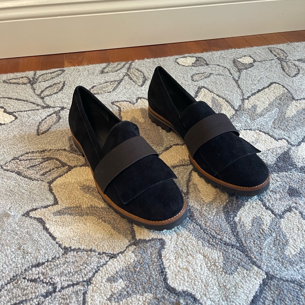 Bernardo Black Flats Luxurious Suede Loafers